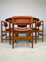 Rare Danish Mid Century Arne Hovmand-Olsen Teak Dining Table & Chairs  - Image 2