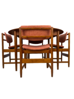 Rare Danish Mid Century Arne Hovmand-Olsen Teak Dining Table & Chairs 