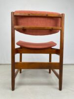 Set of four mid-century Danish teak dining chairs 1960s Ireland newly upholstered terracotta
