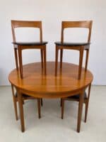 Nathan Mid-Century Teak Extending Round Dining Table & Four Nesting Chairs | c.1960s - Image 2