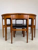 Nathan Mid-Century Teak Extending Round Dining Table & Four Nesting Chairs | c.1960s - Image 3