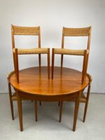 Mid-Century Danish Teak Dining Set — Extending Table & Four Papercord Chairs - Image 5