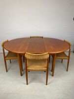 Mid-Century Danish Teak Dining Set — Extending Table & Four Papercord Chairs - Image 4