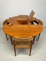 Mid-Century Danish Teak Dining Set — Extending Table & Four Papercord Chairs - Image 3
