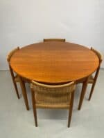 Mid-Century Danish Teak Dining Set — Extending Table & Four Papercord Chairs - Image 2