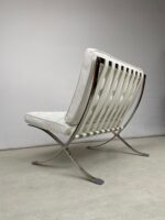 Barcelona-Style Lounge Chair — White Leather & Chrome - Image 7