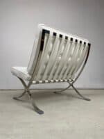 Barcelona-Style Lounge Chair — White Leather & Chrome - Image 2