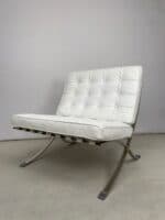 Barcelona-Style Lounge Chair — White Leather & Chrome - Image 6