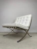 Barcelona-Style Lounge Chair — White Leather & Chrome - Image 12