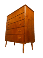Mid-Century Scandinavian Teak Tallboy Chest of Drawers