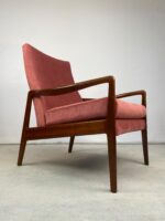 Pair of Danish Mid-Century Armchairs in Rose Pink Velvet - Image 4