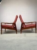 Pair of Danish Mid-Century Armchairs in Rose Pink Velvet - Image 6
