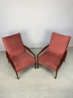 Pair of Danish Mid-Century Armchairs in Rose Pink Velvet - Image 8