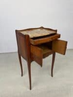 Pair of French Louis XV Style Bedside Tables with Marble Tops - Image 3