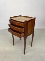 Pair of French Louis XV Style Bedside Tables with Marble Tops - Image 2