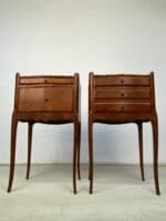 Pair of French Louis XV Style Bedside Tables with Marble Tops - Image 7
