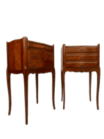 Pair of French Louis XV Style Bedside Tables with Marble Tops